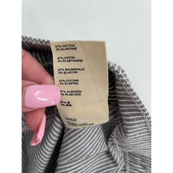 Free People Women's Skinny Stretch Hickory Striped Pants Size 27 Gray/White - Picture 3 of 8